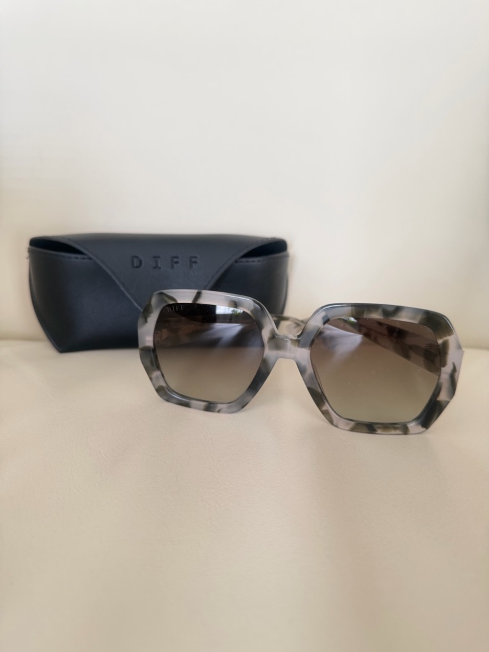 Diff Gray Tortoiseshell Sunglasses w/case